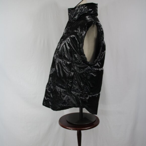 OFFLINE Aerie Women's Shiny Puffer Vest Black Sleeveless Layering Oversized XS - Picture 4 of 10